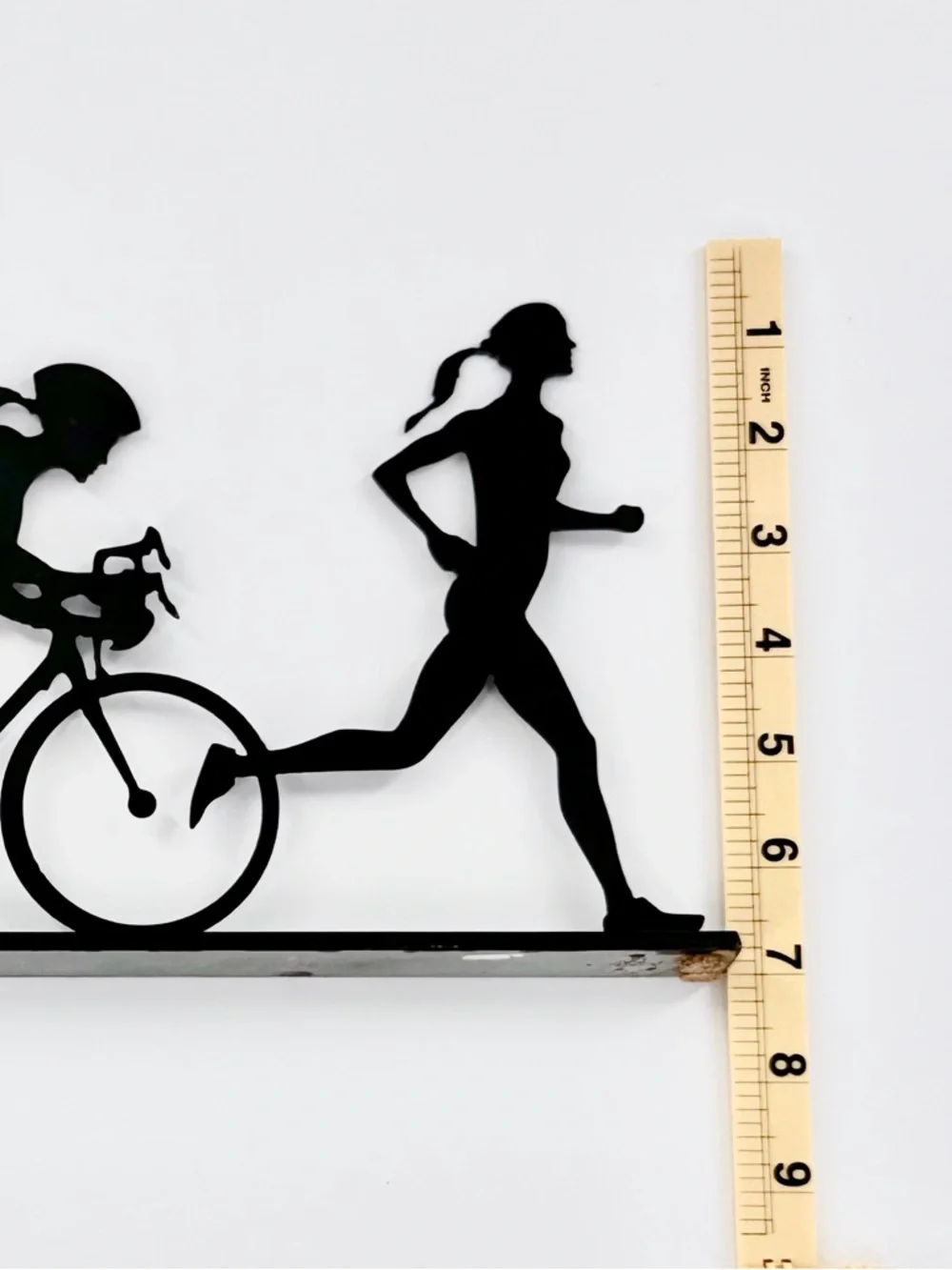 Triathlete Metal Art Sculpture | Runner Cyclist Decor | Gift Idea - Picture 7 of 8